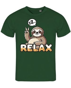 deinshirt Print- T-Shirt Relax Faultier Funshirt mit Motiv - Grün