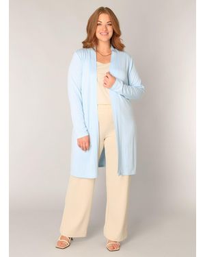 Base Level Curvy Longstrickjacke Figurumspielende, weiche Strickqualität - Weiß