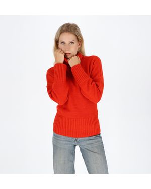 halsüberkopf Accessoires Strickpullover Rollkragenpullover aus hochwertigem Wollmix! - Rot