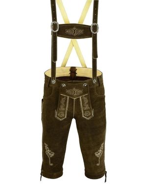 Myooka Trachtenlederhose Inkl. Hosen Träger Größe 46-62 LE1BRN - Grün