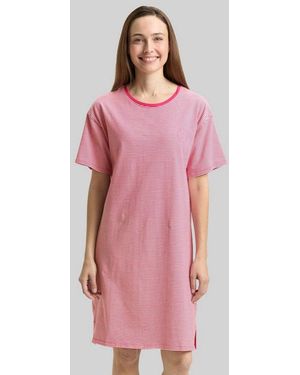 Tom Tailor Pyjama Bodywear (1 Tlg) Nachthemd Mit Streifenmuster - Pink
