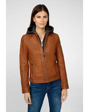 RICANO Lederjacke Ines Hochwertiges Lamm-Nappa-Leder - Blau