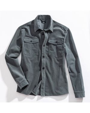 John Devin Hemdjacke, modernes Cord-Overshirt mit aufgesetzten Taschen - Grau