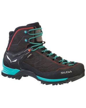 Salewa Mtn Trainer Mid Gtx (Trekking, Wasserdicht) Magnetgrau Damen Wanderschuh - Blau