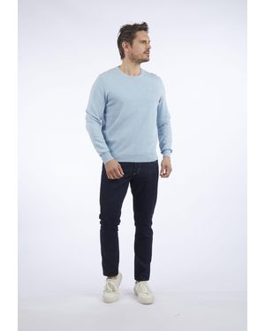 Hechter Paris Rundhalspullover Unimuster - Blau