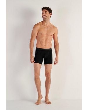 Hom Langer Boxer Ho1 Ultraweich, Cotton-Mix, Elastisch, Längeres Bein - Schwarz