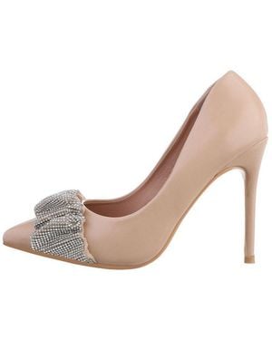 Ital-Design Damen Abendschuhe Party & Clubwear High-Heel-Pumps Pfennig-/Stilettoabsatz High Heel Pumps - Natur