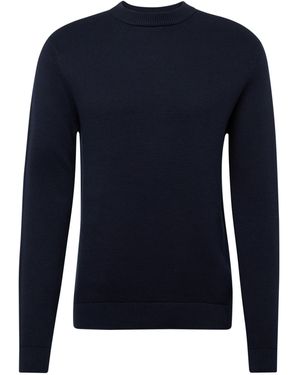 SELECTED Rundhalspullover DANE (1-tlg) - Blau