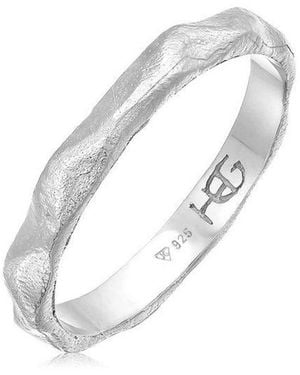 Haze & Glory Silberring Basic Bandring - Weiß