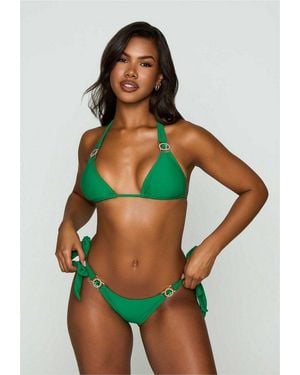 Moda Minx Triangel-Bikini-Top Amour (1-St) Mit Seitlicher Bindung Und Tollem Steinbesatz - Grün