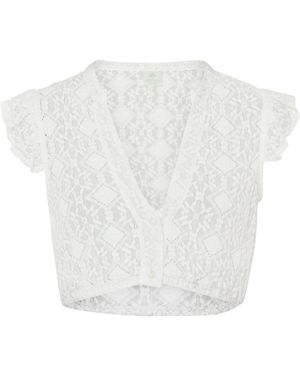 Berwin Dirndlbluse aus Spitze - Weiß