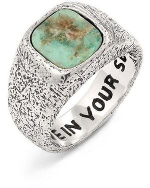 Haze & Glory Siegelring Siegelring Afrikanischer Türkis 925 Sterling Silber - Grau