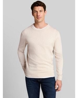 Tom Tailor Strickpullover Pullover & Strickjacken Basic Strickpullover Aus Baumwolle - Natur