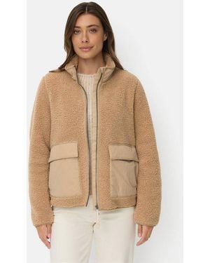 Camel Active Kurzjacke Mit Weicher Fleece Innenseite Langarm - Natur
