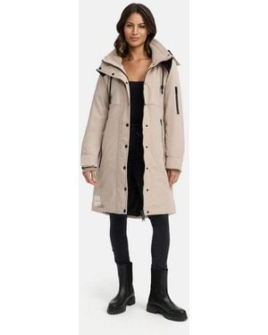 Marikoo Winterjacke Anoukaa Langer Parka Mit Abnehmbarer Kapuze - Natur