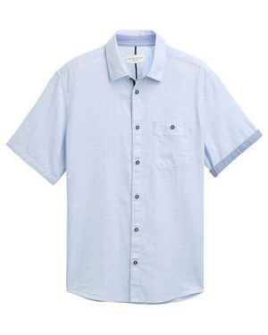 Tom Tailor T- structured slubyarn shirt - Blau