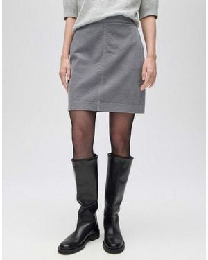 Opus Minirock Reah Horizon Aus Cord Mit Samtiger Oberfläche Leicht Ausgestellte Mini-Silhouette Aus Samtigem Cord - Grau