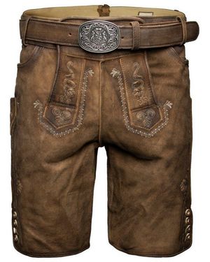 Stockerpoint Trachtenlederhose Georg Herren (1-Tlg) Trachtenlederhose, Trachtenhose, Bayerische Lederhose, Oktoberfest - Braun