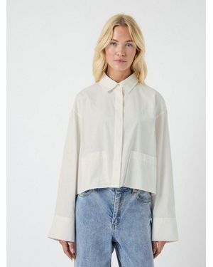 Y.A.S Hemdbluse Yaslee Ls Short Shirt S. Noos Baumwolle - Weiß