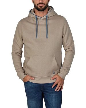 Riverso Kapuzenpullover Herren Hoodie Rivsandro Regular Fit Longsleeve Sweatshirt Mit Cross-Over-Kragen Und Kängurutasche - Grau