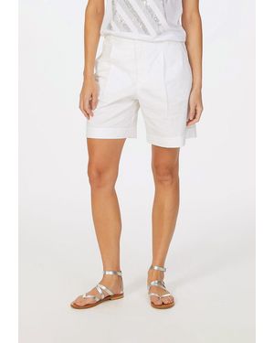 MARC AUREL Shorts aus schimmerndem Feintwill - Weiß