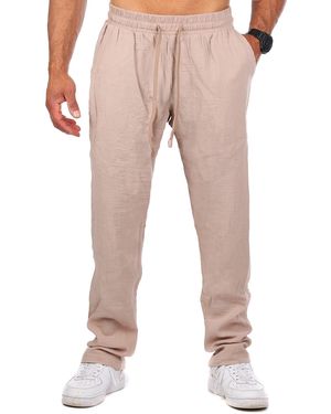 Carisma Strandhose Musselin Hose lang trendig angenehm luftig locker regular 2162 in Unifarbe - Natur