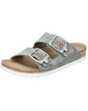 Rieker Pantolette, Sommerschuh, Schlappen Mit Verstellbaren Schnallen - Mettallic