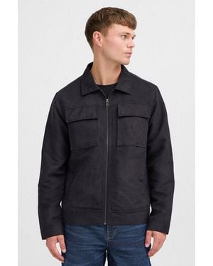 Solid Lederjacke Sdvamos Modische Jacke - Blau
