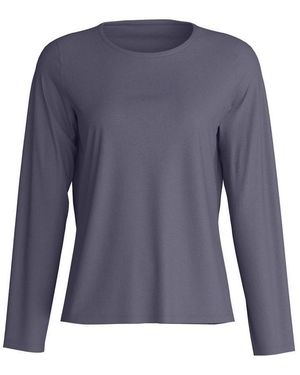 CALIDA Langarmshirt Favourites Journey Damen (1-Tlg) Weiche Baumwolle, Glatt Und Angenehm Komfortabel - Blau