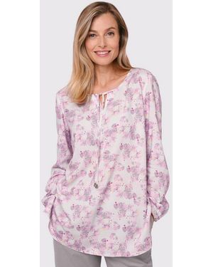 Goldner Druckbluse Kurzgröße - Pink