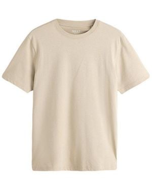 Next T-Shirt Slim Fit Rundhals-T-Shirt (1-Tlg) - Natur