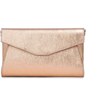 Caspar Clutch Leder Envelope Abendtasche Tasche - Natur
