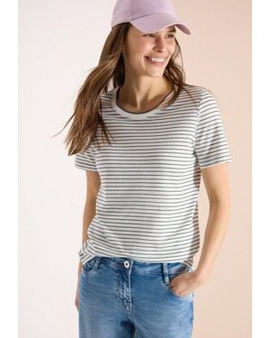 Cecil Rundhalsshirt Jersey - Blau