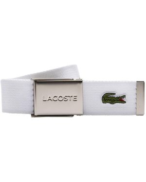 Lacoste Ledergü Gürtel Polyester - Weiß