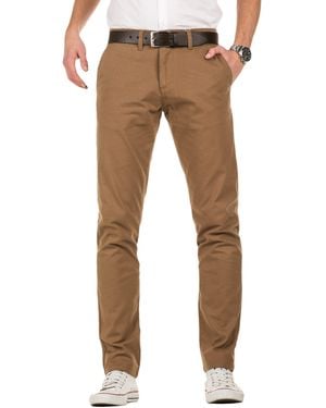 Yazubi Chinohose M192 mit Gürtel - Natur
