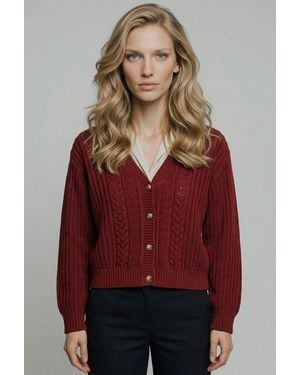 Levi's Cardigan Snowflake Cardigan Gestreift, Mit Knopfleiste - Rot