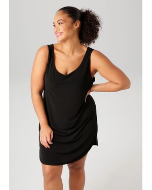 Aniston PLUS Unterkleid ideal unter transparenten Kleidern zu tragen - Schwarz