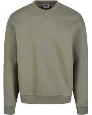 Urban Classics Rundhalspullover Fluffy Crewneck (1-tlg) - Grün