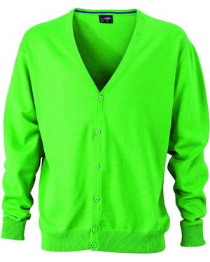 James & Nicholson JN 661 V-Neck Cardigan Leichte Strickqualität - Grün