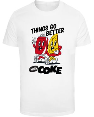 Merchcode T-Shirt Things Go Better with Coke (1-tlg) - Weiß