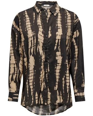 Jacqueline De Yong Blusenshirt Bluse Elegantes Oberteil mit Knopfleiste Hemdkragen JDYSOUL LIFE L/S V-NECK SHIRT WVN DIA - Schwarz