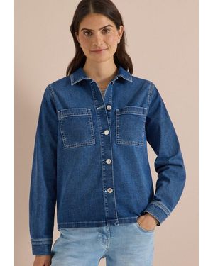 Cecil Jeansjacke Brusttaschen, Authentische Waschung - Blau