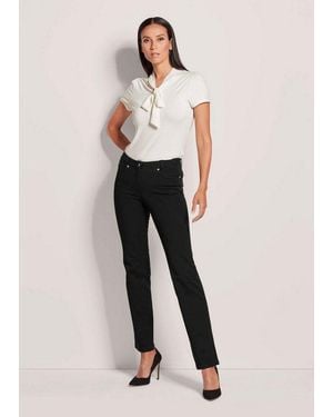 Madeleine Gerade Jeans Schmale Jeans Im Five-Pocket-Style Basichose Mit Formbund, Gürtelschlaufen Und Knöchellang - Natur