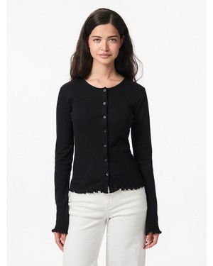 Pieces Strickjacke Pcmarie Ls Poin Cardigan Jrs Noos Bc - Schwarz