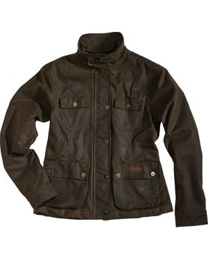 Rokker Motorradjacke Wax Cotton jacke Rückenprotektor enthalten - Braun
