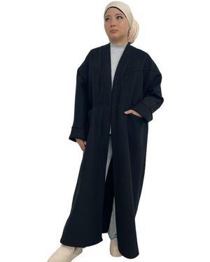 Hello Miss Wintermantel Beliebte Oversize Mantel - Blau