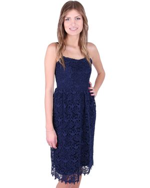 Sarcia.eu Midikleid Dunkelblaues Spitzenkleid John Zack M
