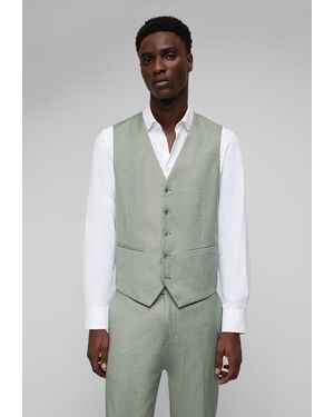 Hechter Paris Anzugweste WAISTCOAT LEISURE (1-tlg) Aus mikrostrukturiertem Stretchstoff - Grün