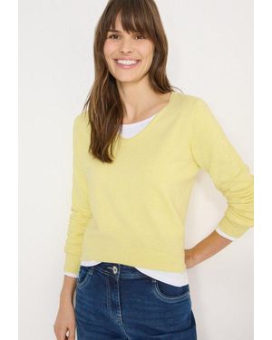 Cecil Strickpullover Mit V-Ausschnitt - Gelb