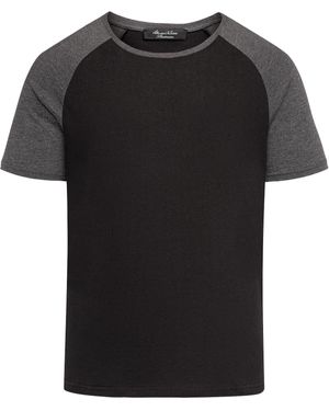 Amaci&Sons KENNER T- Basic Raglan Shirt mit Rundhalsausschnitt - Schwarz